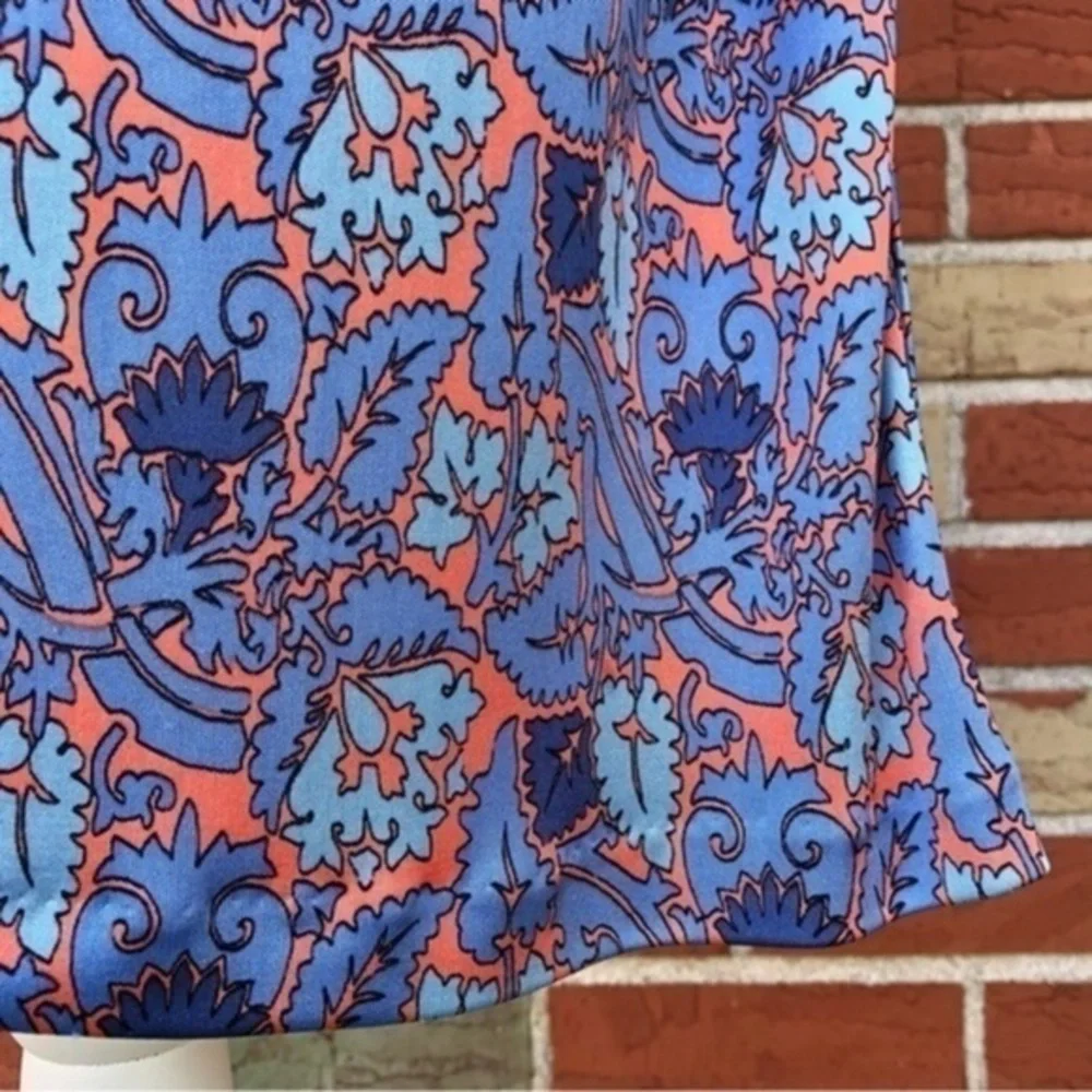 Tory Burch Sandy Sea Coral Artemis Tie-Waist Silk Blue Sleeveless Dress 👗